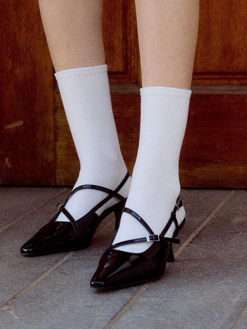 cahaya SIA SLINGBACK_GLOSSY BLACK