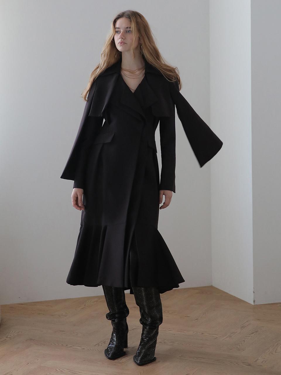 CAHIERS [CAHIERS] Cape shawl mermaid long coat_brown