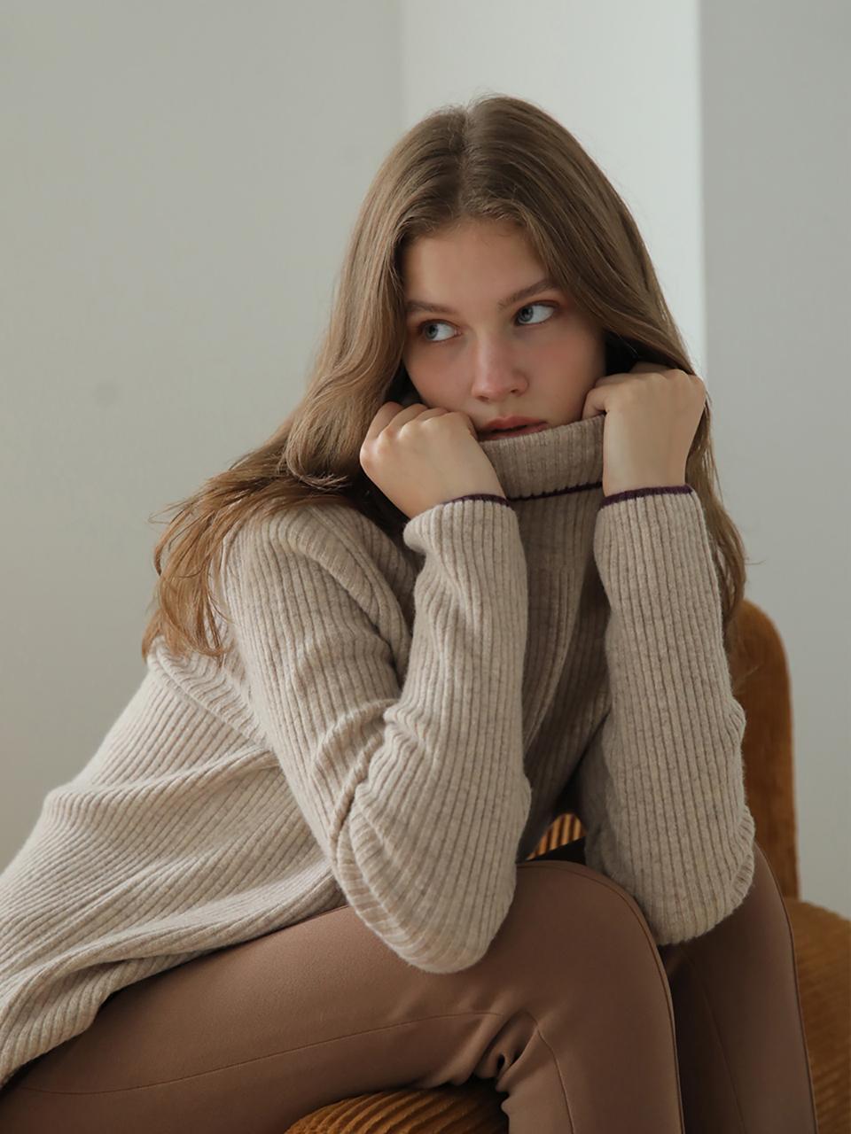 CAHIERS [CAHISIENNE] Cashmere Basic Knitwear_Beige