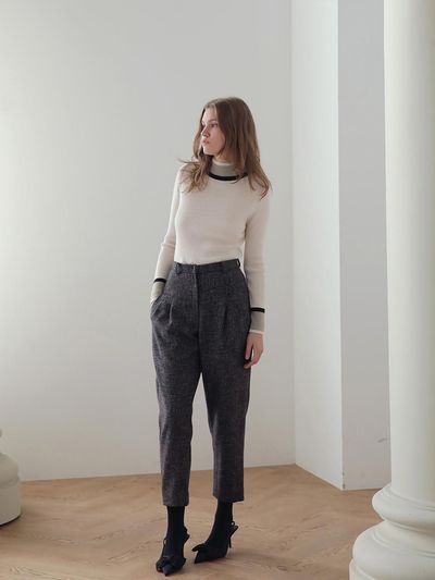 CAHIERS [CAHISIENNE] High-waist wool baggy pants