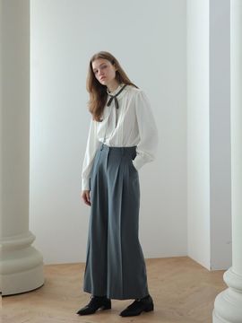 CAHIERS [CAHISIENNE] Wide slacks set-up pants_Jungle green