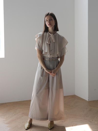 CAHIERS [CAIGIENNE] High-Waist Wide Pants