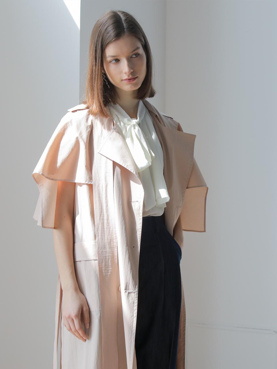 CAHIERS [CAIGIENNE] Loose-fit Cape Double Trench Coat