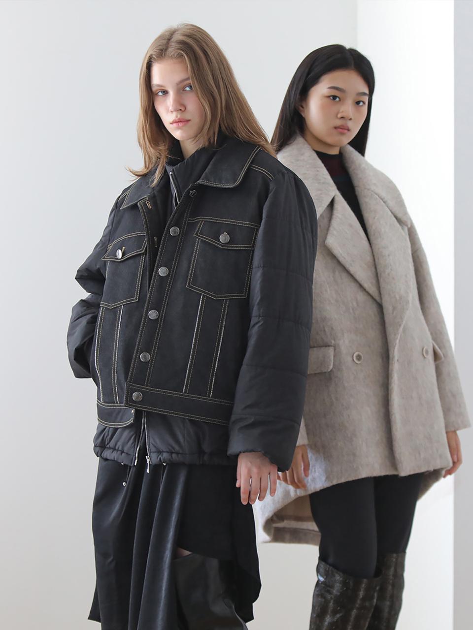 CAHIERS [CAIGIENNE] Loose-fit Denim Padding Jacket