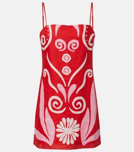 Cala de la Cruz Cala de la Cruz Ancona printed linen minidress