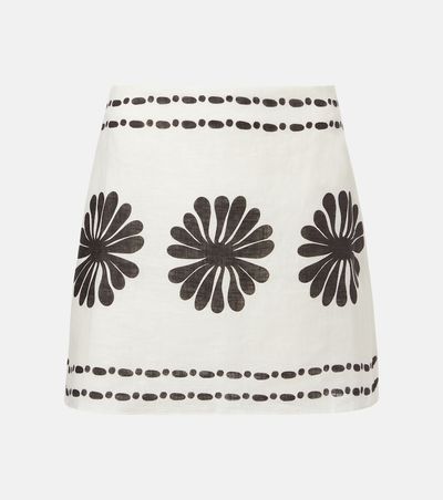 Cala de la Cruz Cala de la Cruz Eve floral linen miniskirt