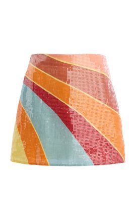 Cala de la Cruz Cala de la Cruz Exclusive La Isla Eve Sequined Linen Mini Skirt
