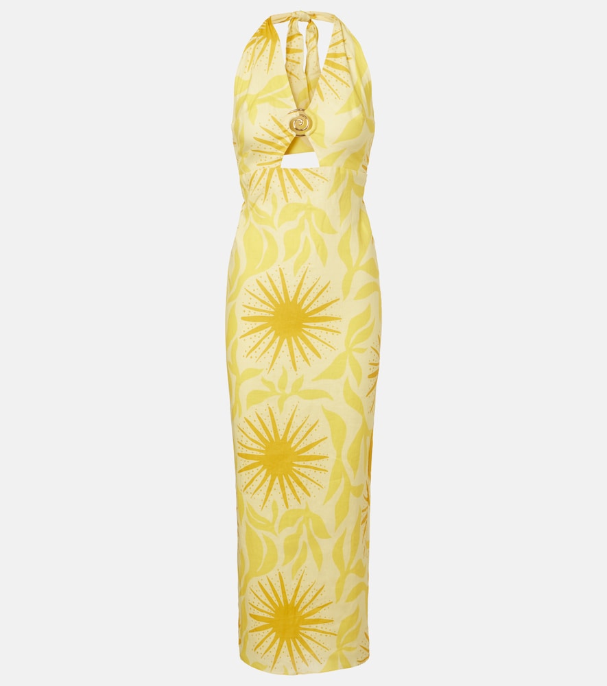 Cala de la Cruz - Orly printed cutout linen maxi dress