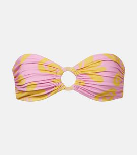 Cala de la Cruz Cala de la Cruz Sandra printed bandeau bikini top