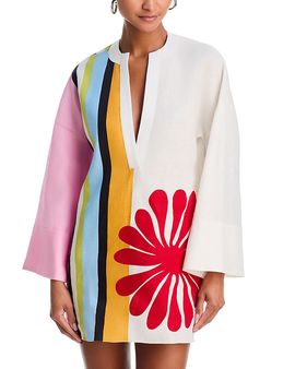 Cala de la Cruz - - Tere Linen Mini Dress - Ivory - S - Moda Operandi