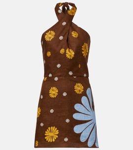 Cala de la Cruz Cala de la Cruz Venta halterneck floral minidress