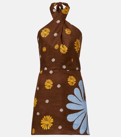 Cala de la Cruz Cala de la Cruz Venta halterneck floral minidress