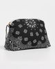 Call It By Your Name Call It By Your Name Large Happy Face Bandana Vanity Pouch All Black One - 3
