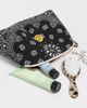 Call It By Your Name Call It By Your Name Large Happy Face Bandana Vanity Pouch All Black One - 4