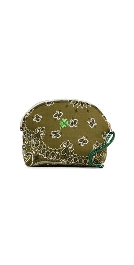 Call It By Your Name Call It By Your Name Small Clover Bandana Vanity Pouch Bronze/Vert Weekend One