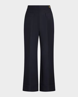 CALLAS Milano Brody Wool Canvas Cropped Wide-Leg Pants