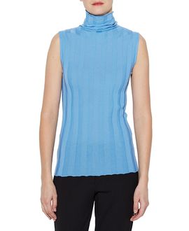 Callas Milano Callas Milano Romy Merino Wool Ribbed Sleeveless Turtleneck