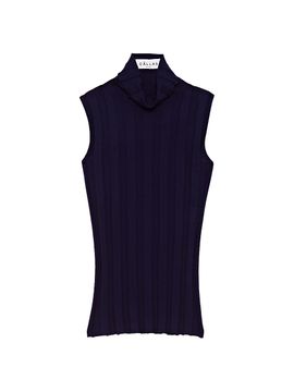 Callas Milano Women's Romy Sleeveless Turtleneck Sweater in Merino Wool Rib