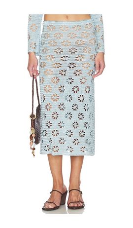 Calle Del Mar Calle Del Mar Floral Crochet Skirt