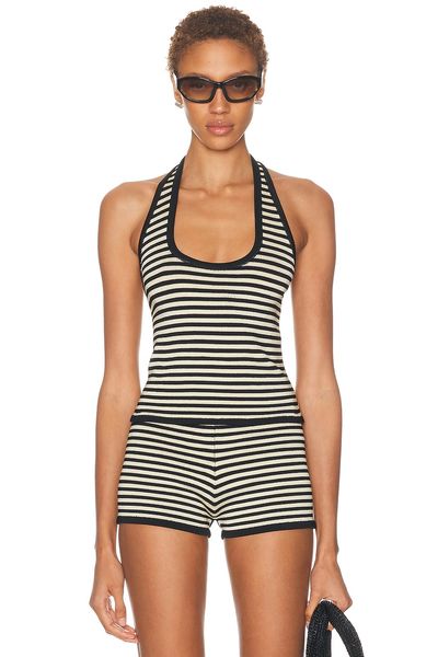 Calle Del Mar Calle Del Mar Pop Stripe Halter Top