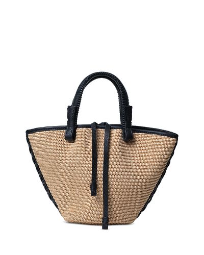 Callista Callista Mini Cassia Bag Black Leather & Straw