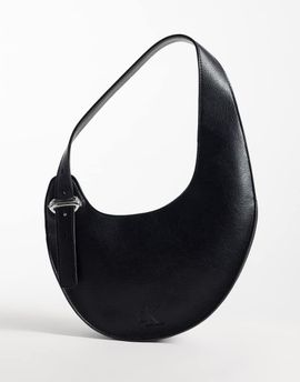 Calvin Klein Calvin Klein asymmetrical buckle shoulder bag in black