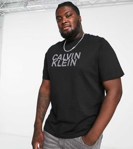 Calvin Klein Calvin Klein Big & Tall distorted logo T-shirt in black