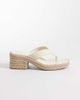 Calvin Klein Calvin Klein block heel espadrille flip flop sandals in beige-Neutral - 1