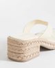 Calvin Klein Calvin Klein block heel espadrille flip flop sandals in beige-Neutral - 3