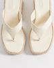 Calvin Klein Calvin Klein block heel espadrille flip flop sandals in beige-Neutral - 4