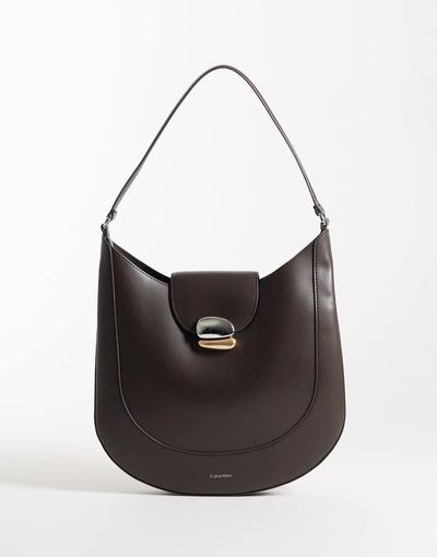 Calvin Klein Calvin Klein bucket bag with two tone hardware in chocolate brown