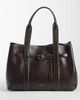 Calvin Klein Calvin Klein buckle tote in chocolate brown - 1