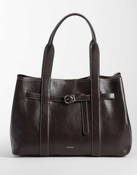 Calvin Klein Calvin Klein buckle tote in chocolate brown