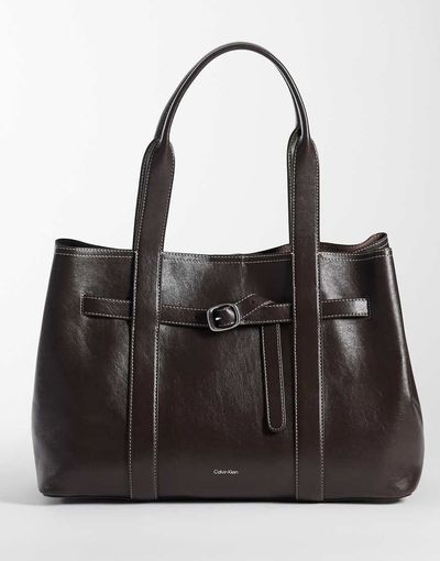 Calvin Klein Calvin Klein buckle tote in chocolate brown