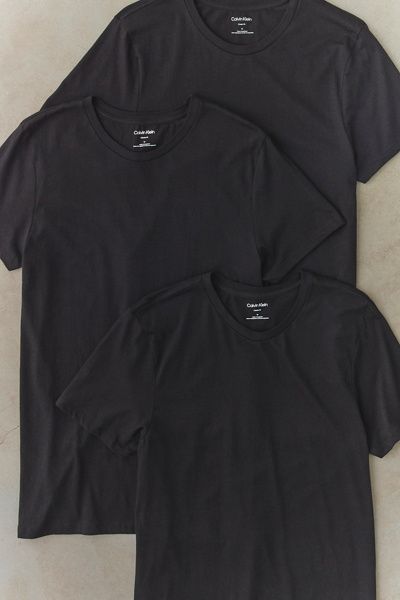 Calvin Klein Calvin Klein Classic Crew Neck Tee 3-Pack in Black, Men's at Urban Outfitters