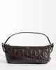 Calvin Klein Calvin Klein debossed shoulder bag with crinkle texture cross-body strap in chocolate brown - 1