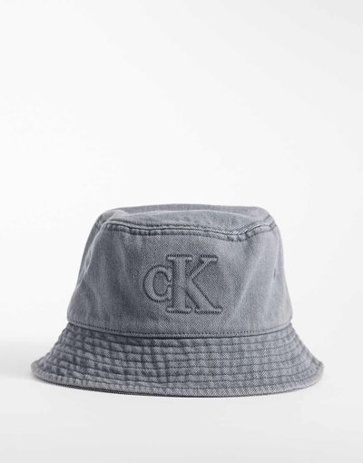 Calvin Klein Calvin Klein denim wash bucket hat in gray