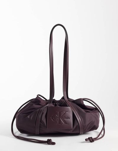 Calvin Klein Calvin Klein drawstring satchel bag in fudge brown