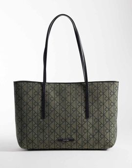Calvin Klein Calvin Klein emblem all-over print tote bag with pouch in black