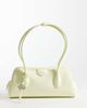 Calvin Klein Calvin Klein emblem grain texture shoulder bag with hardware charm in pale yellow-Neutral - 1