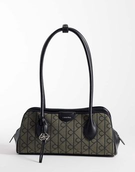 Calvin Klein Calvin Klein emblem pebble shoulder bag in black
