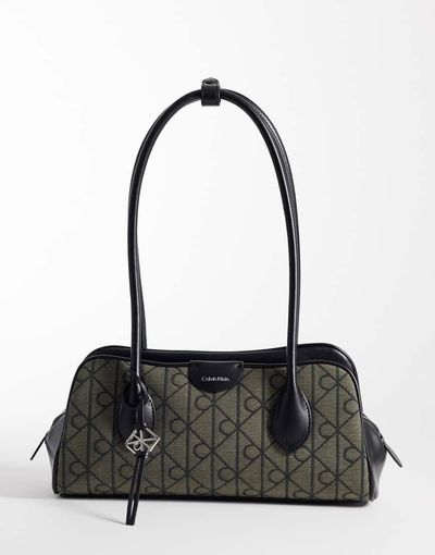 Calvin Klein Calvin Klein emblem pebble shoulder bag in black