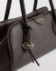 Calvin Klein Calvin Klein emblem pebble shoulder bag with hardware charm in chocolate brown - 2