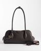 Calvin Klein Calvin Klein emblem pebble shoulder bag with hardware charm in chocolate brown - 4