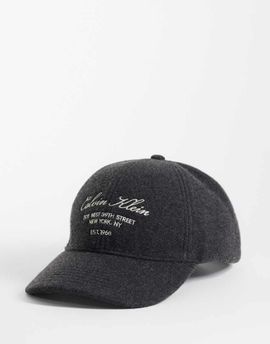 Calvin Klein Calvin Klein felt cap with script logo in charcoal-Black
