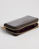 Calvin Klein Calvin Klein foil logo glossy zip wallet in chocolate brown - 2