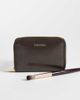Calvin Klein Calvin Klein foil logo glossy zip wallet in chocolate brown - 3
