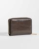 Calvin Klein Calvin Klein foil logo glossy zip wallet in chocolate brown - 4