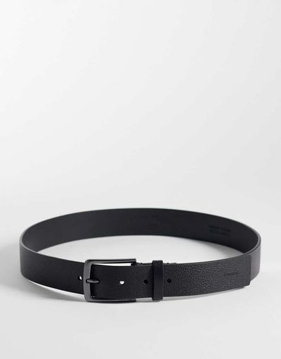 Calvin Klein Calvin Klein grain buckle belt 35mm in black