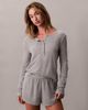 Calvin Klein Calvin Klein henley waffle knit long sleeve pajama top in gray - 1